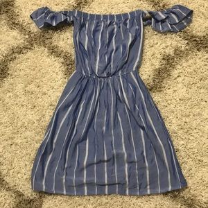 Off-Shoulder BlueStriped American Eagle Dress